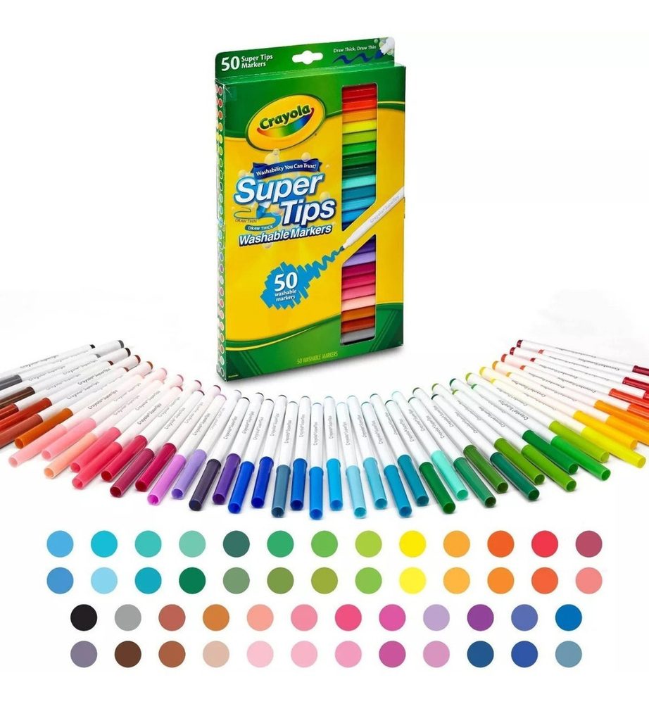 Marcadores Crayola lavables Super Tip Pa