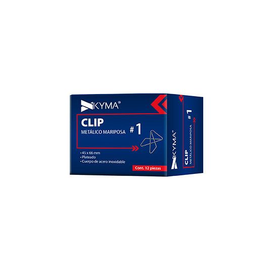 Clip metálico kyma mariposa no.1 c/12 pz