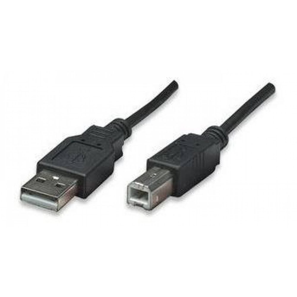 Cable USB, Manhattan, 337779, V2.0 A-b 5.0M, Alta Velocidad, Negro