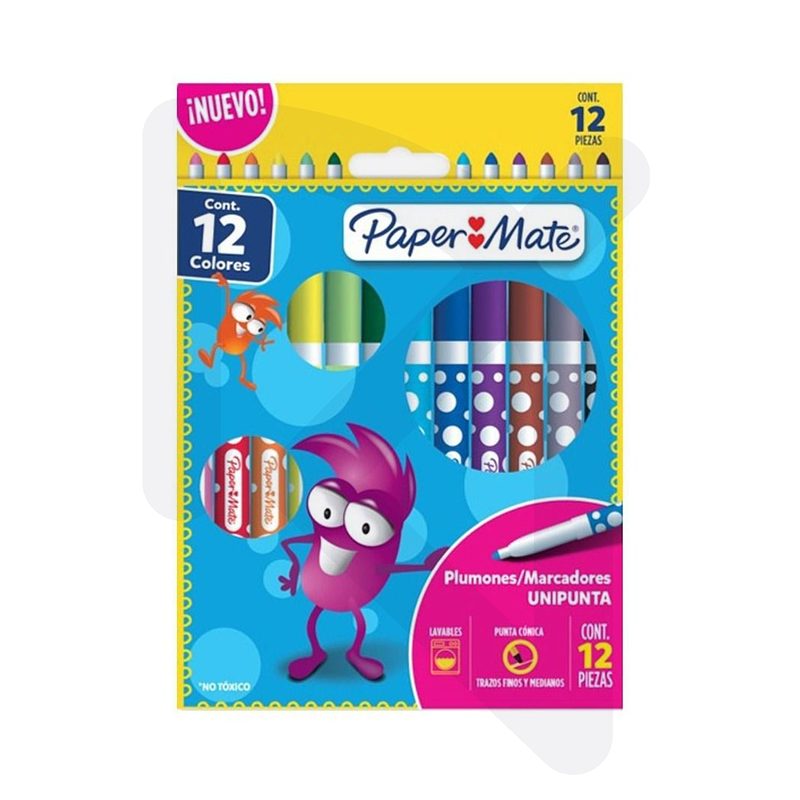 Marcadores lavables Paper Mate caja con