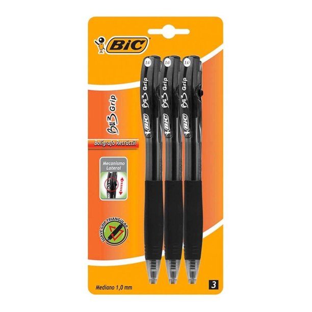 Bolígrafo BIC negro punto mediano 1.0 mm