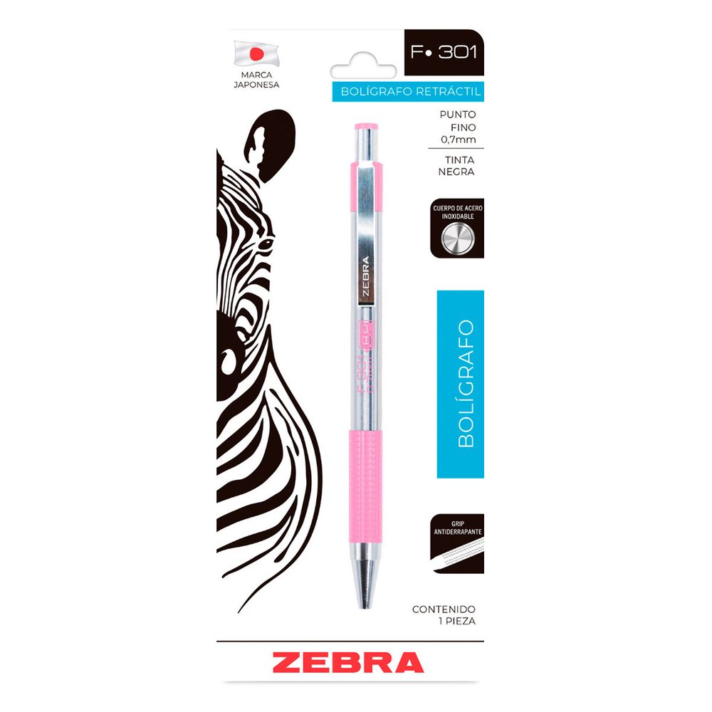 LM-Bolígrafo ZEBRA F-301 COMPACT punto f