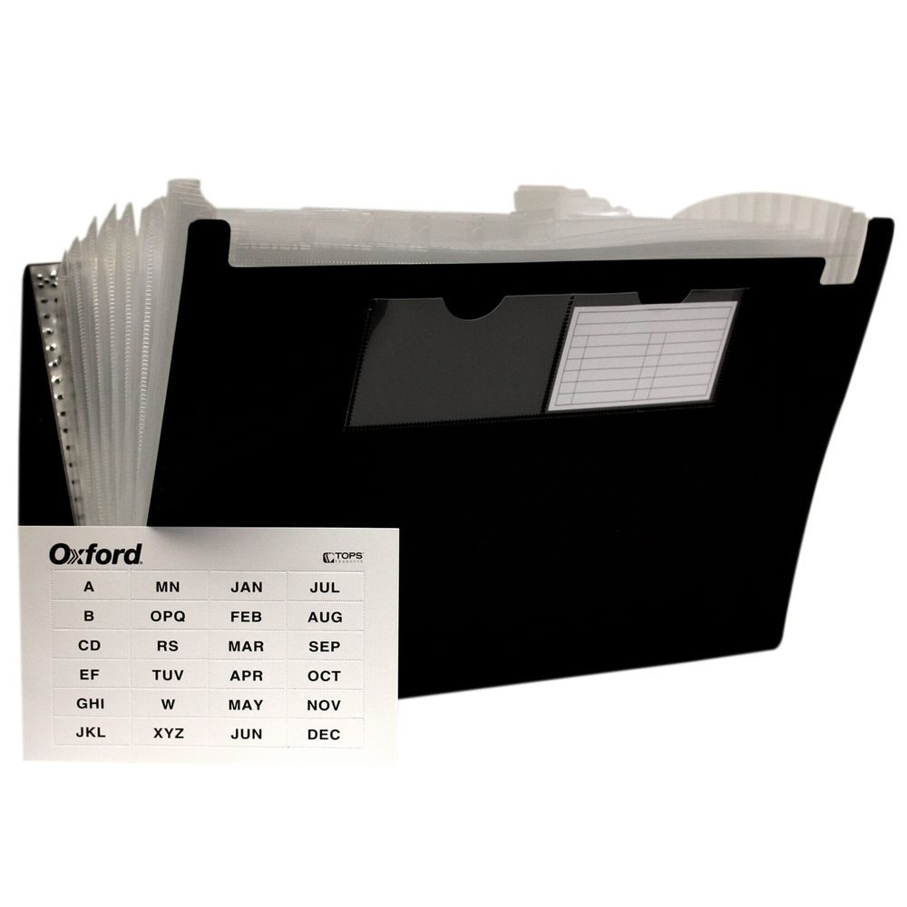 Archivo con divisiones Oxford color negr