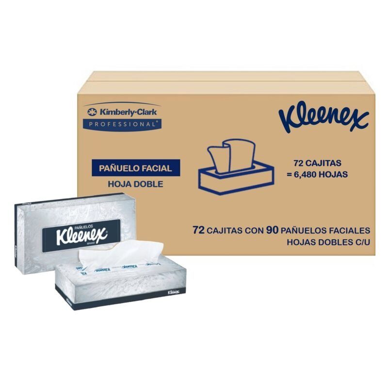 Pañuelo facial Kleenex caja con 90 hjs d