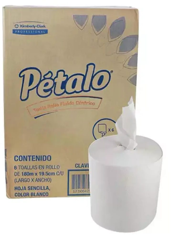 Toalla en rollo blanca Petalo de 180 m,c
