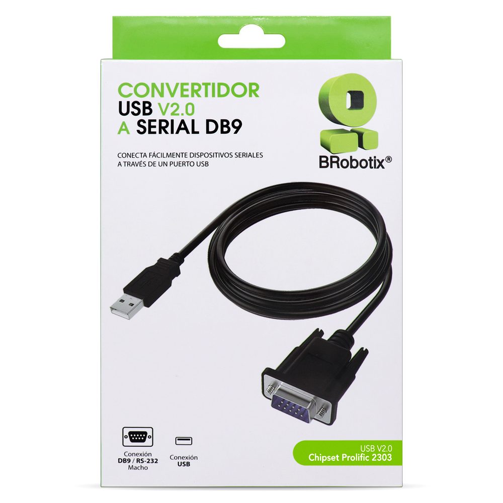 Convertidor USB V2.0 A Serial DB9, 1.8 M