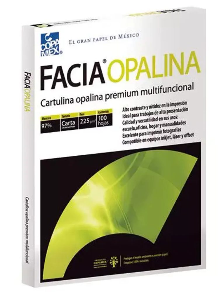 Paquete de cartulina opalina blancura 97