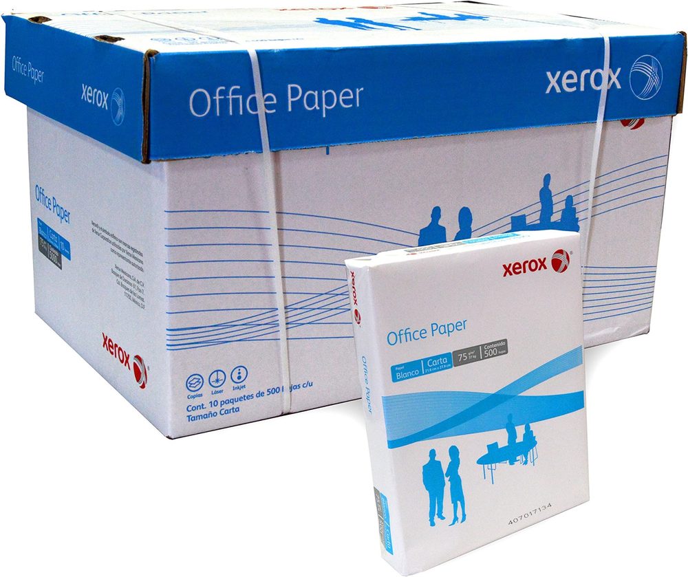 CAJA DE PAPEL XEROX TAMAÑO CARTA BLANCA