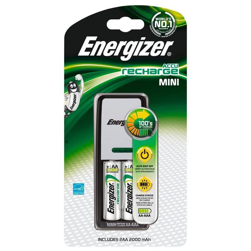 Cargador Mini Energizer con 2 pilas AA
