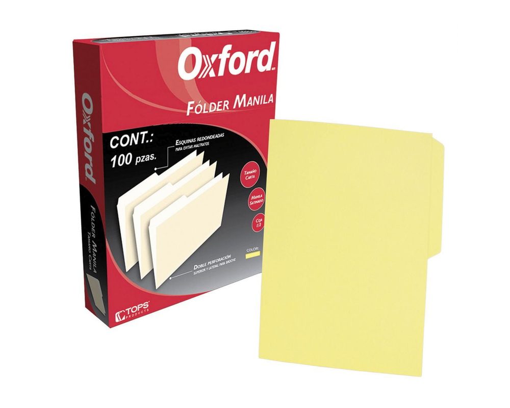 Folder manila Oxford carta color amarill
