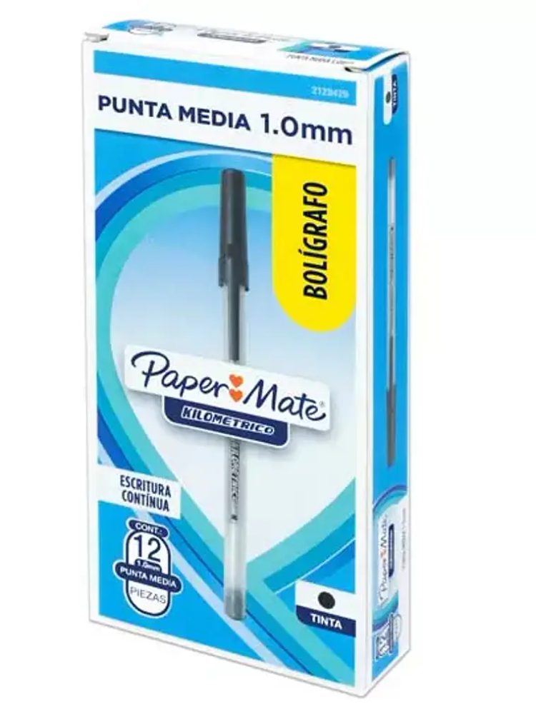 Boligrafo kilometrico economico negro pu