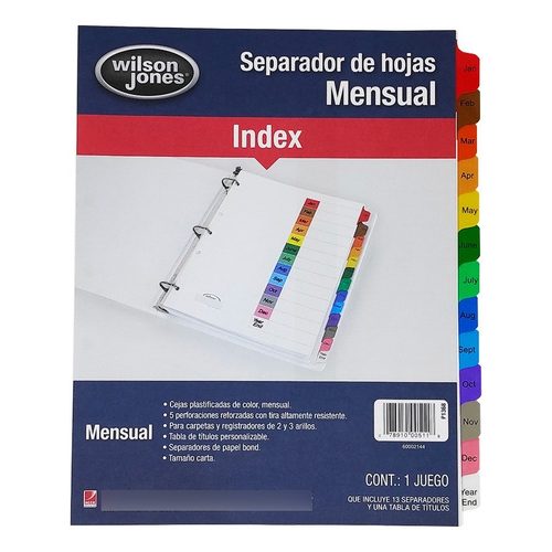 Separador mensual ACCO tamaño carta.