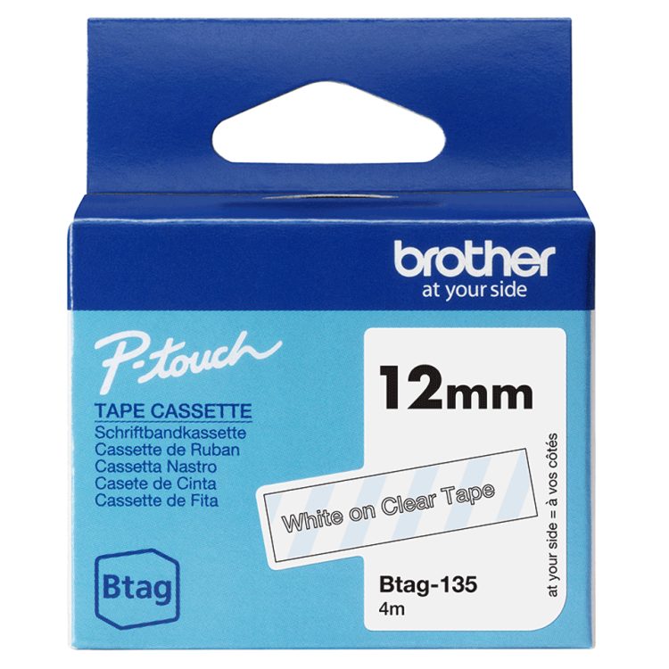 Cinta Brother blanco sobre transparen de