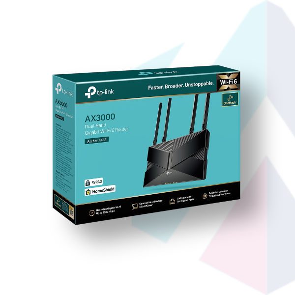 Router TP-Link Archer AX53 AX3000 Gigabit WIFI 6 Dual Band 2402 MBPS 4X4 - 1 WAN Gbe 4 LAN Gbe
