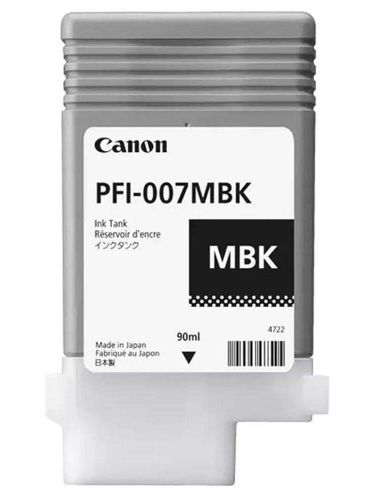 Tanque de Tinta Canon PFI-007MBK Negro Mate, Capacidad 90 Ml