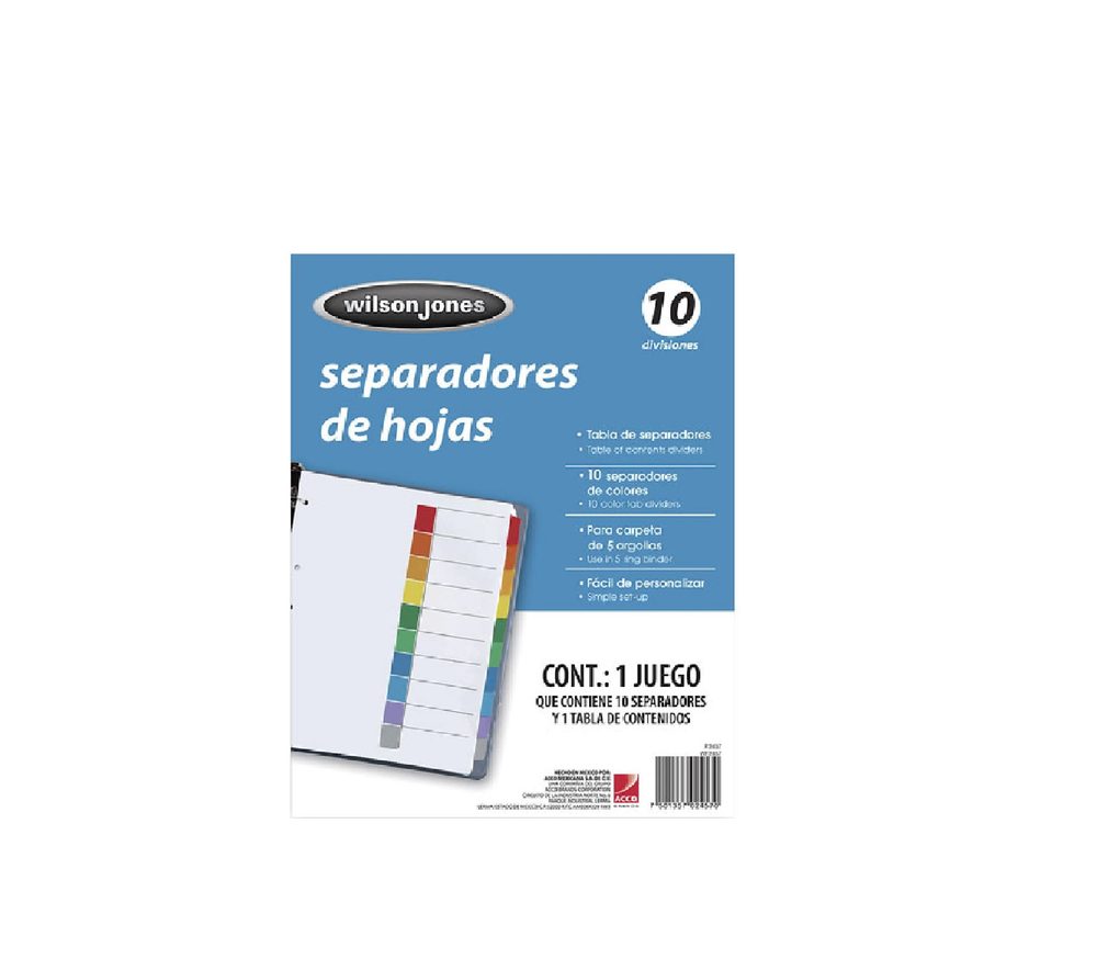 Separador sin numeración 10 divisiones A