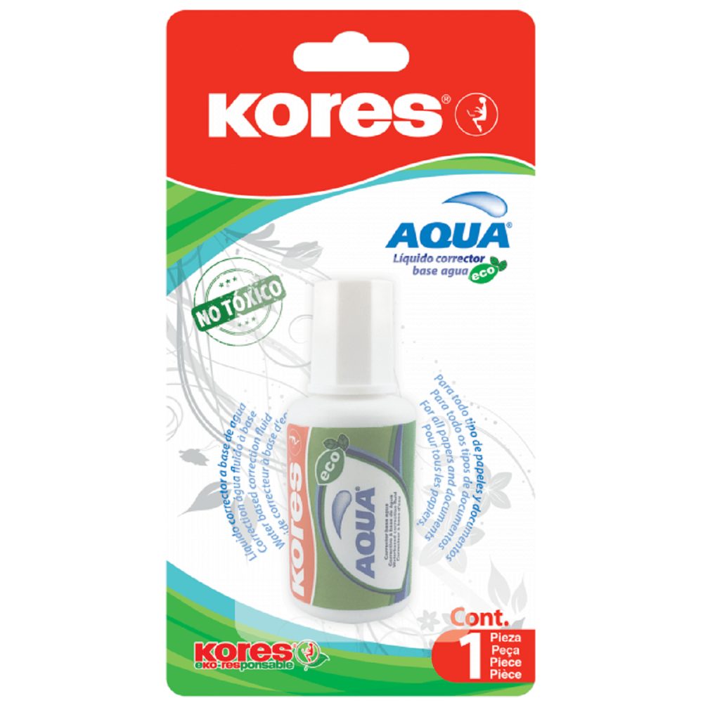 Corrector liquido en brocha Kores, 20 gr