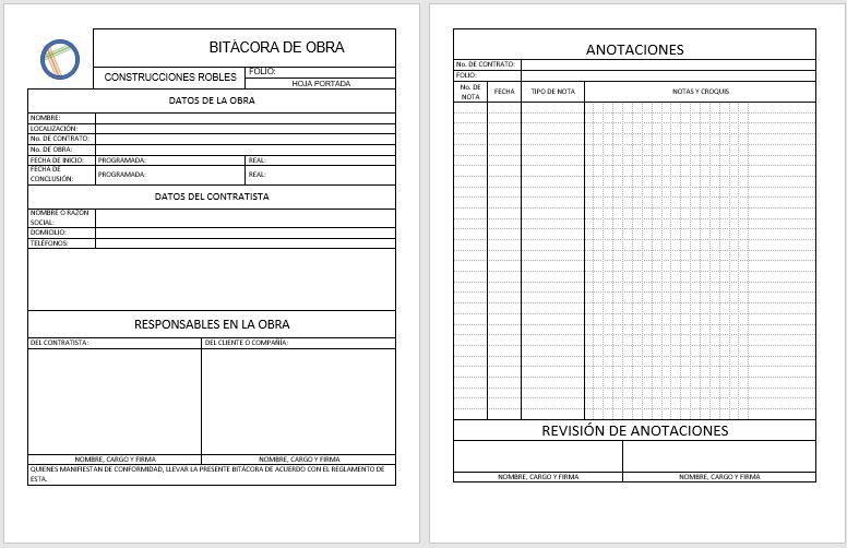 BITÁCORA DE OBRA