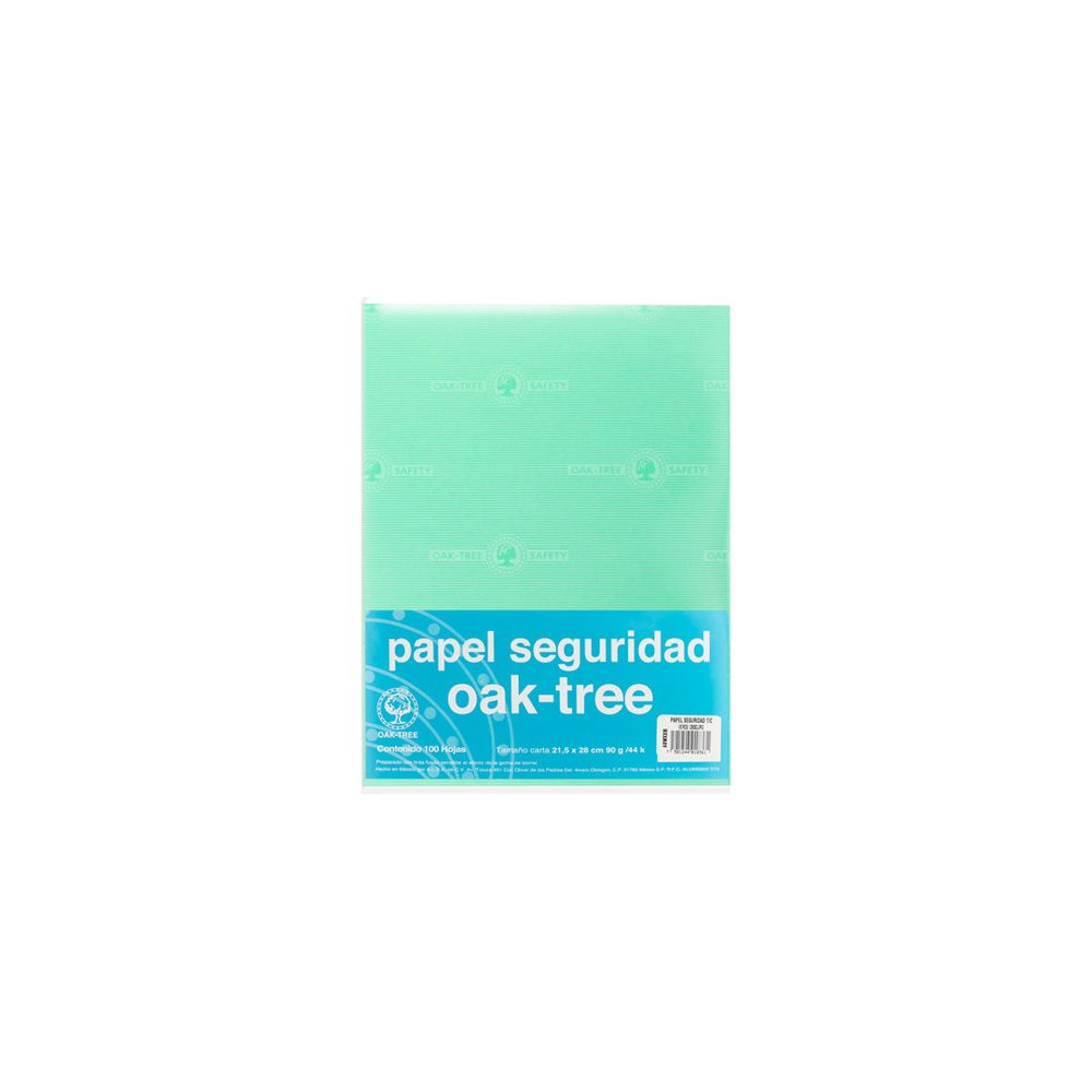 Paquete de papel seguridad Oaktree verde