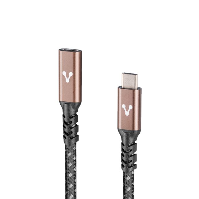 Cable Extensión, Tipo C Hembra a Tipo C Macho / Vorago / CAB-127 / 1 Metro / 100W / Negro