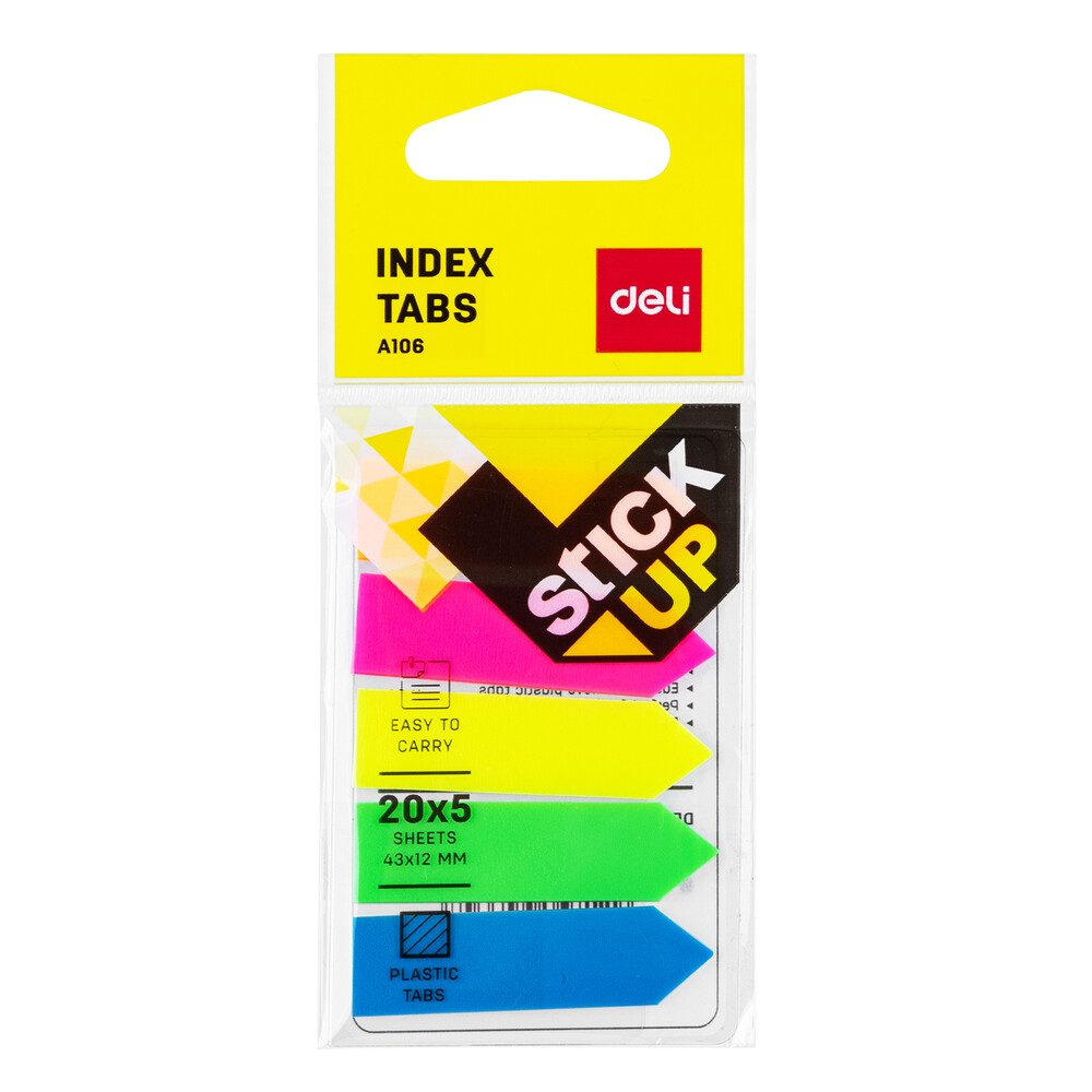 Flechas adhesivas Deli neón, 5 blocks co