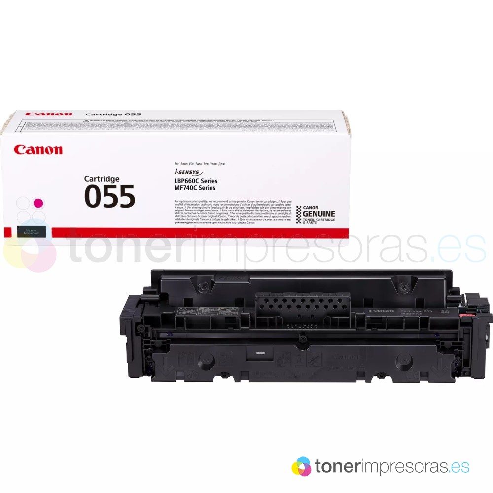 Cartucho Canon para toner 055 magenta.