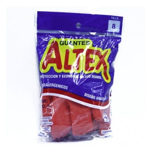 Guantes de hule Altex color rojo, N. 8