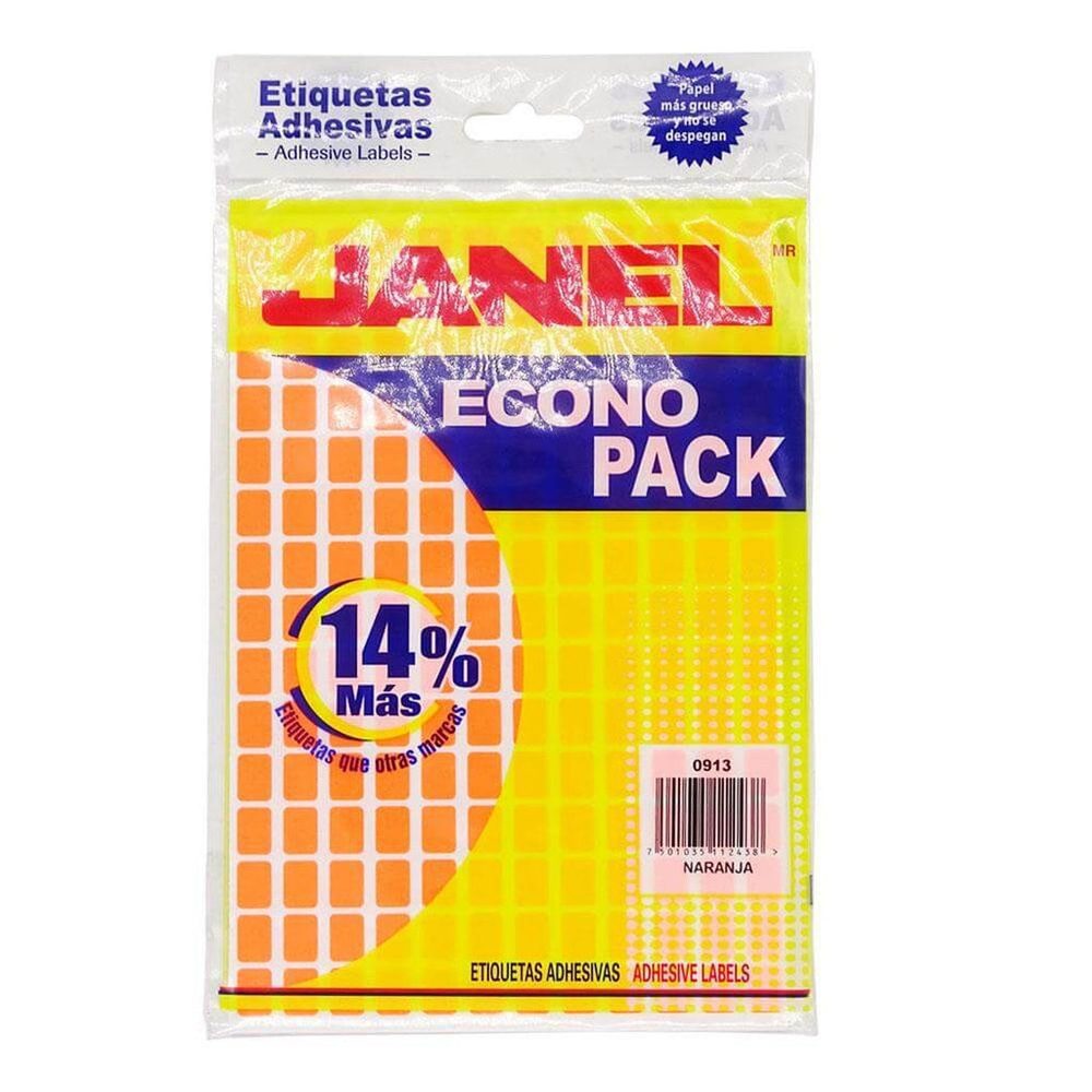 Etiqueta JANEL econopack no.4 naranja co