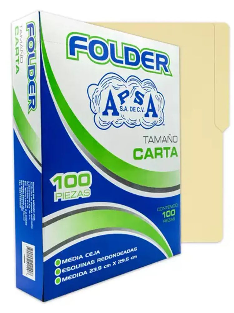 Folder kraft APSA tamaño carta , paquet