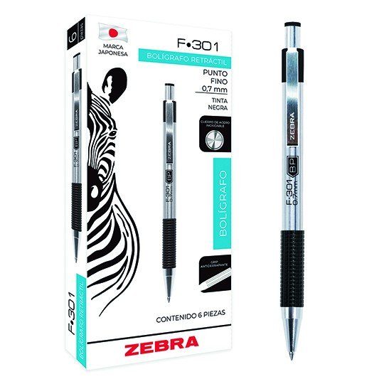LM-Bolígrafo ZEBRA F-301 punto fino 0.7