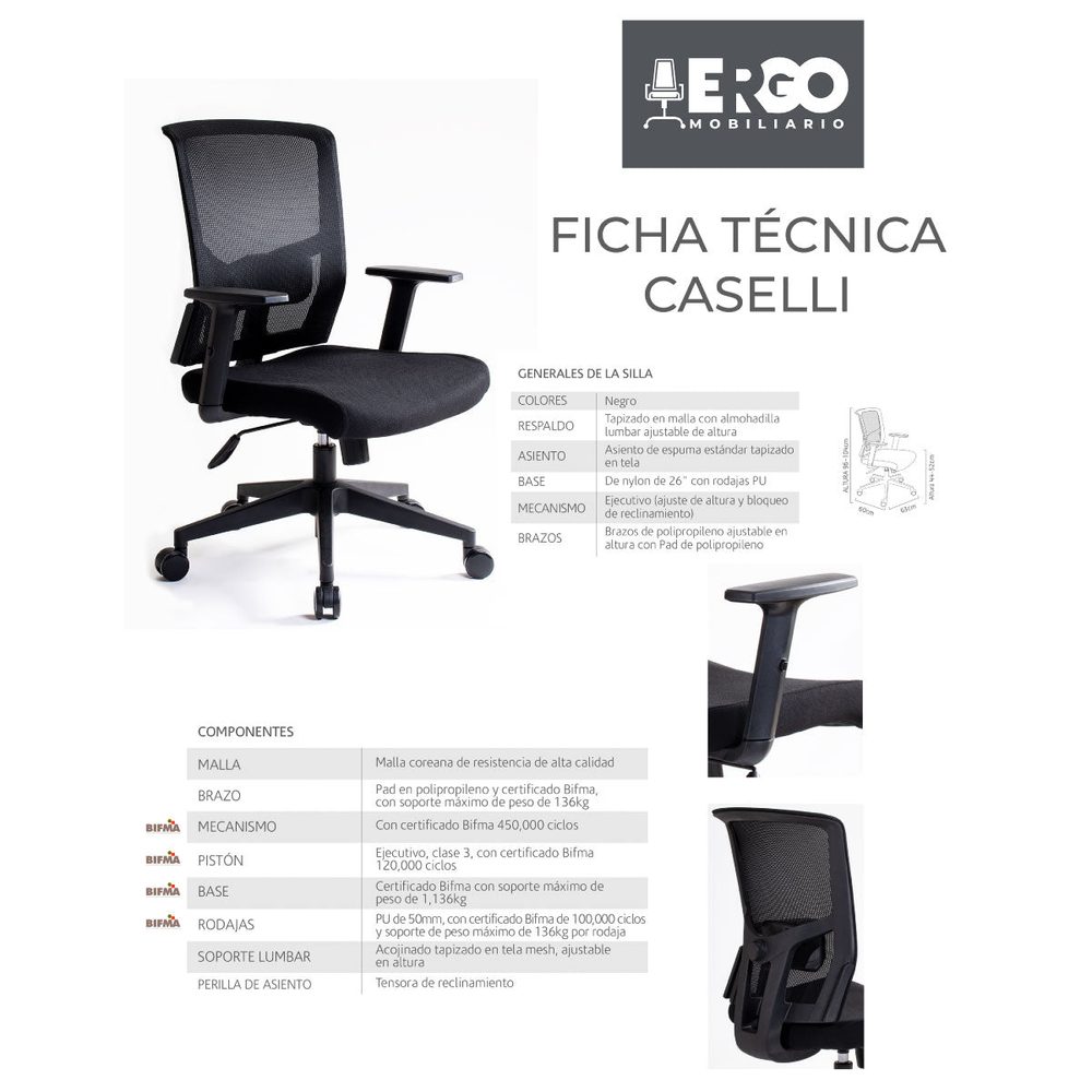 Silla ejecutiva ERGO mod. Caselli reclin