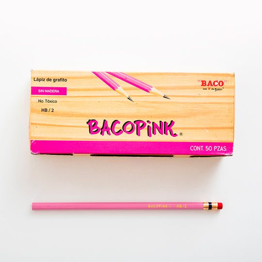 Lápiz de grafito BACOPINK HB No.2, caja