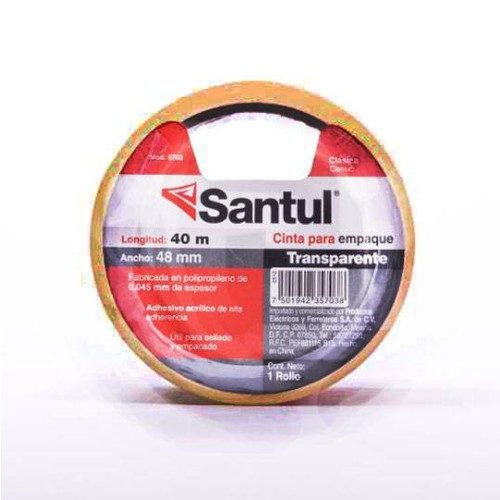 Cinta empaque adhesiva SANTUL transparen