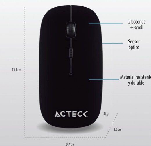 Mouse Acteck inalámbrico óptico ENTRY..