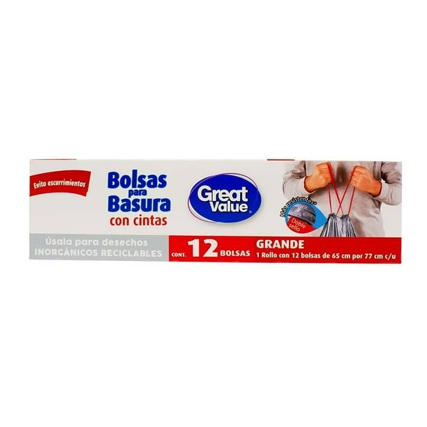 Bolsa grande con jareta, rollo con 12 bo