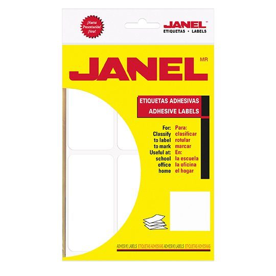 Etiqueta blanca JANEL clasica no. 25 con