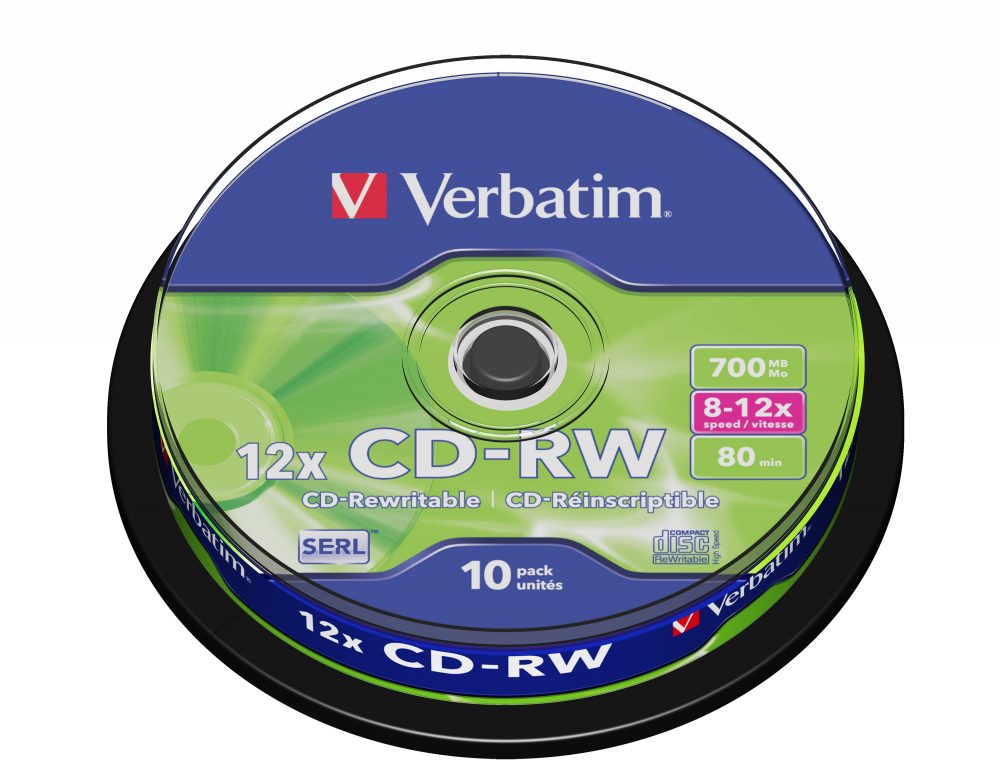 Disco Verbatim CD-RW 12X de alta velocid