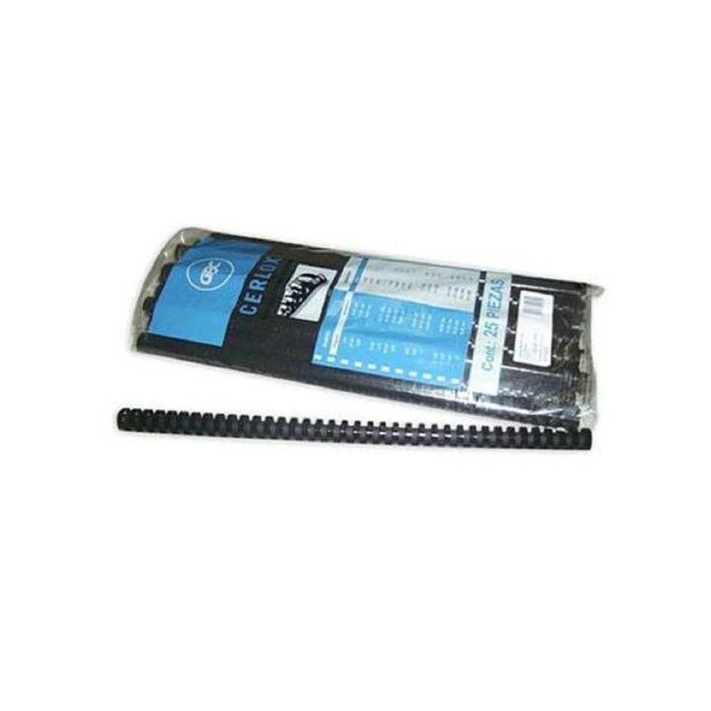 Gusano cerlox GBC plástico negro 1/2 38