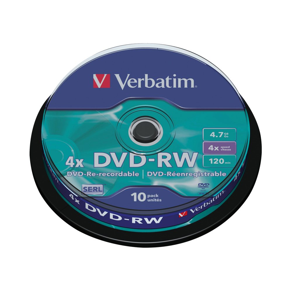 Disco Verbatim DVD+RW 4x 4.7GB con 10