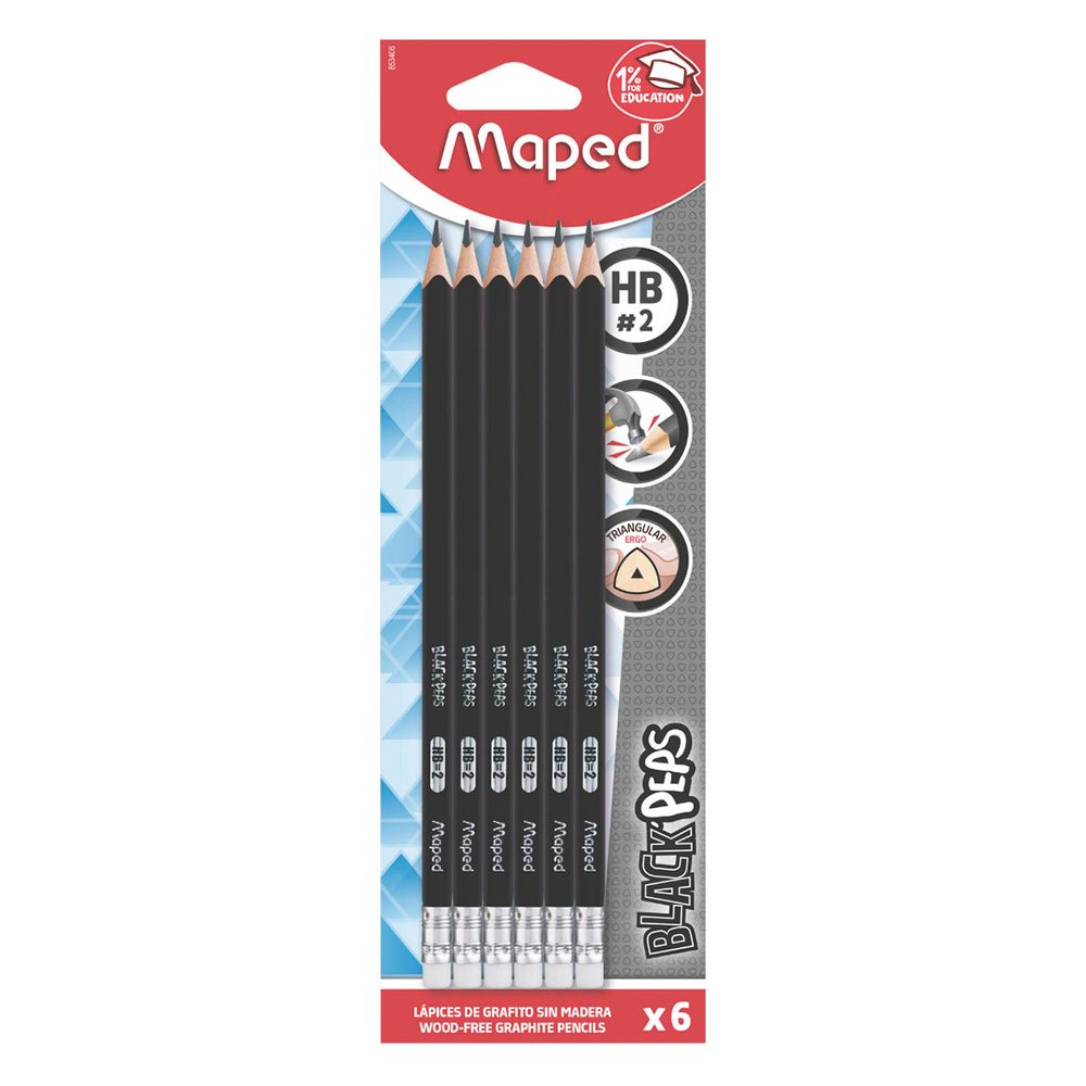 Lápiz de grafito Black peps Maped con 6