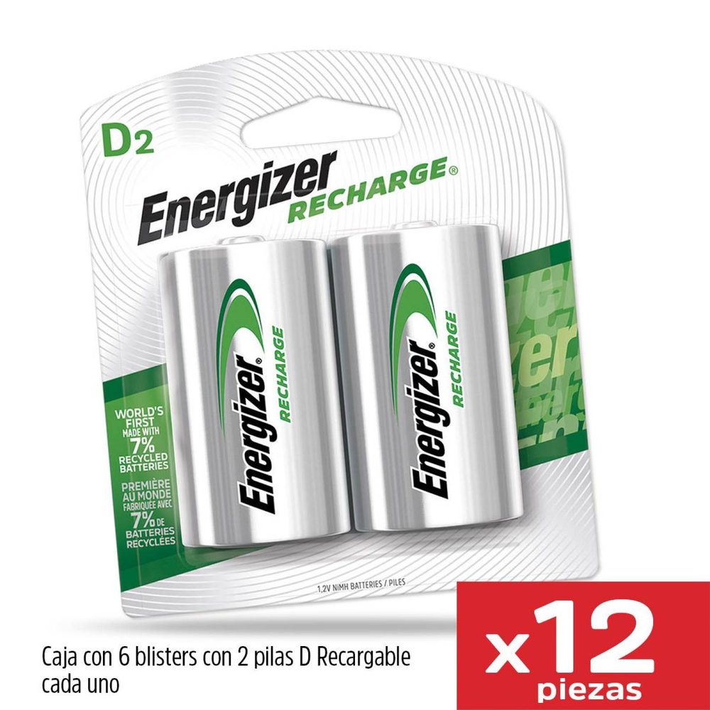 Pila Recargable Energizer D blíster con