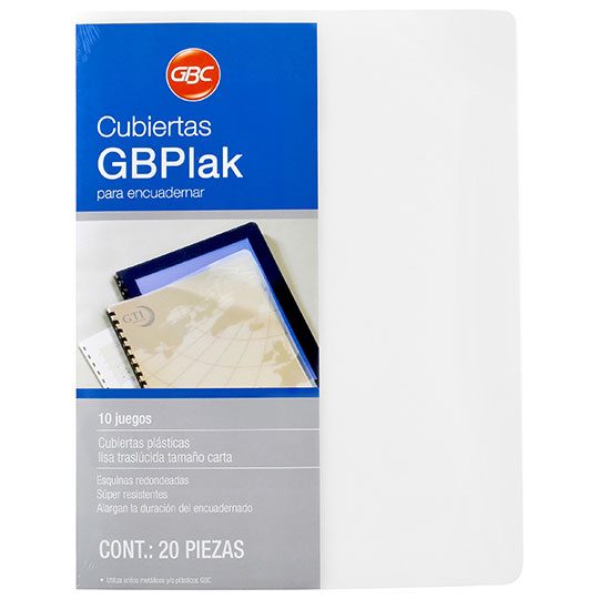 Cubierta plástica tamaño carta GBPlak li