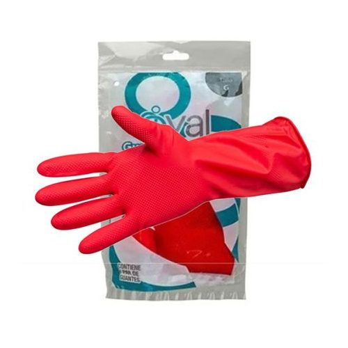 Guantes de latex rojo Oval tamaño chico