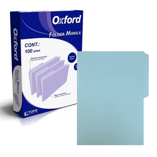 Folder manila Oxford oficio color azul c