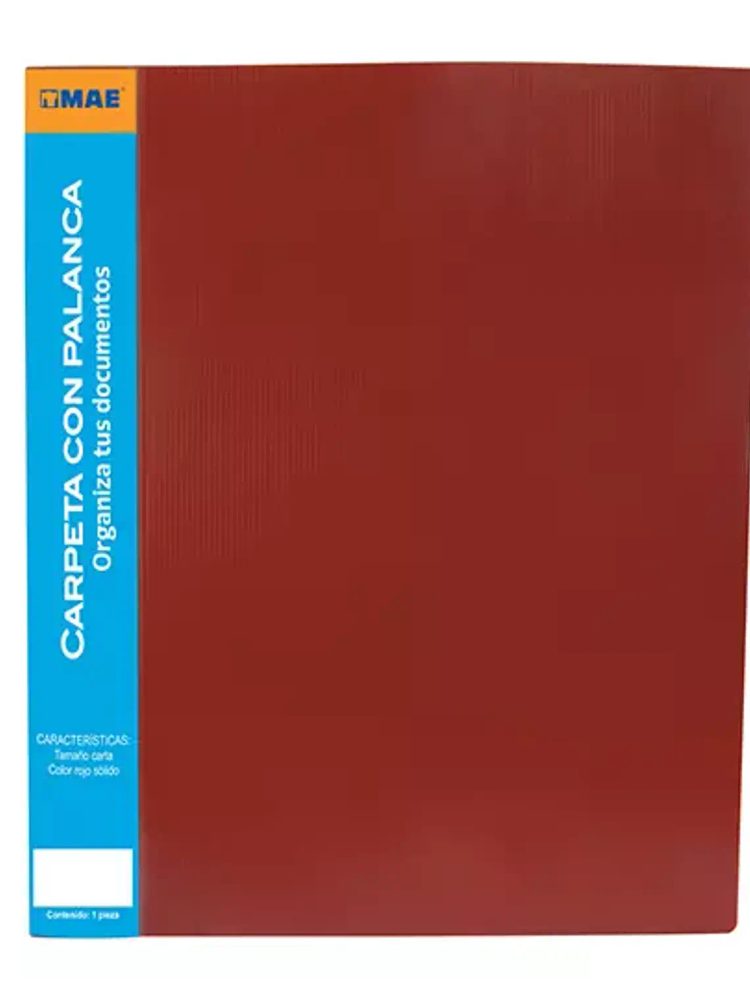 Carpeta tipo palanca, MAE carta rojo.