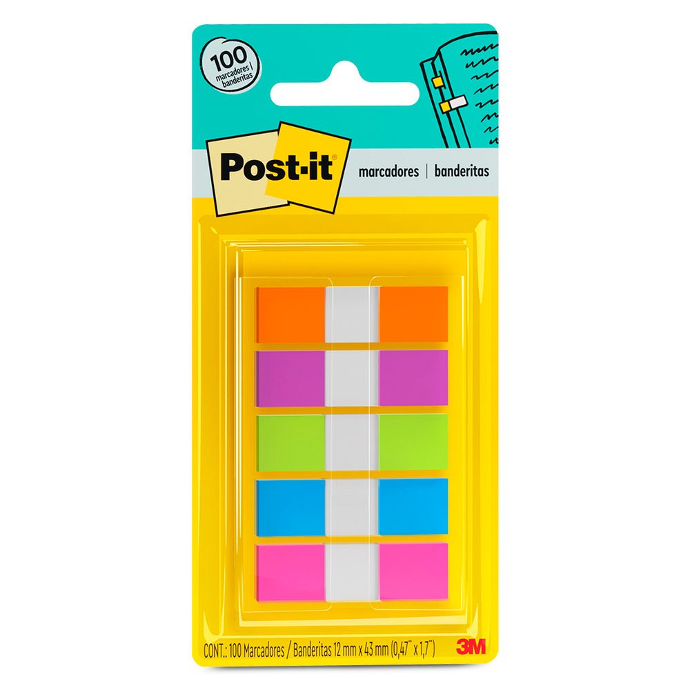Banderitas adhesivas Post-it neón 5 bloc