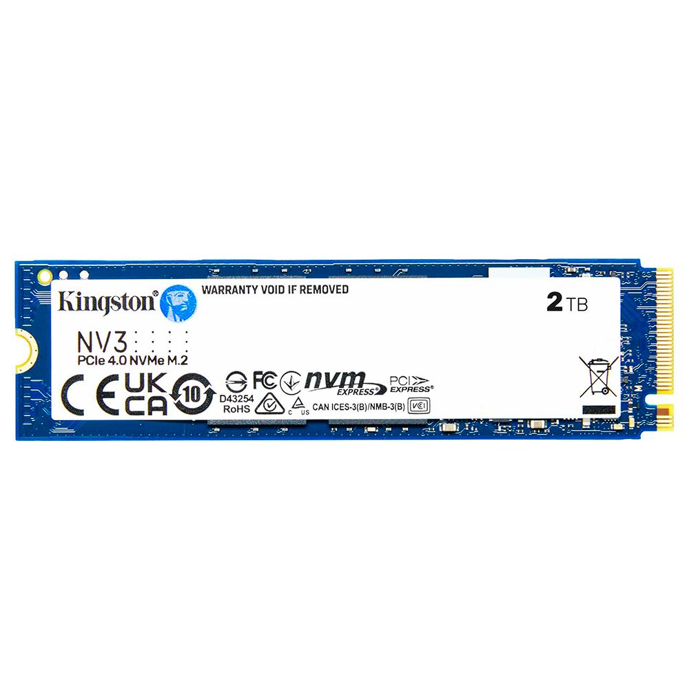 Unidad de Estado Solido Kingston Interno SNV3S NV3 2TB M.2 2280 NVME Pcie Gen 4X4 LECT.6000/ESCRIT.5000 Mb/s Pc/laptop/mini PC SNV3S/2000G