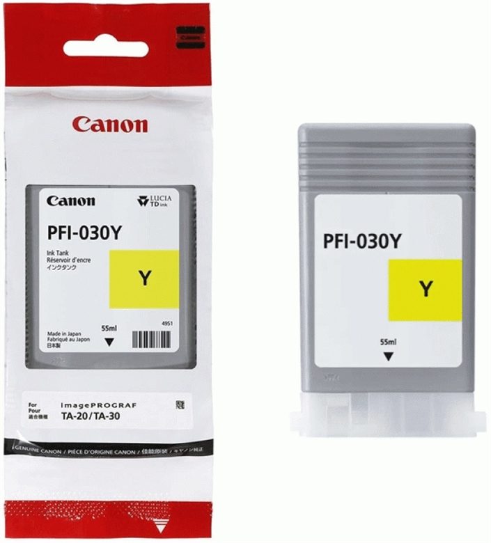 Tanque de Tinta Canon PFI-030M Magenta, Capacidad 55 Ml, Compatible TA-20, TA-30