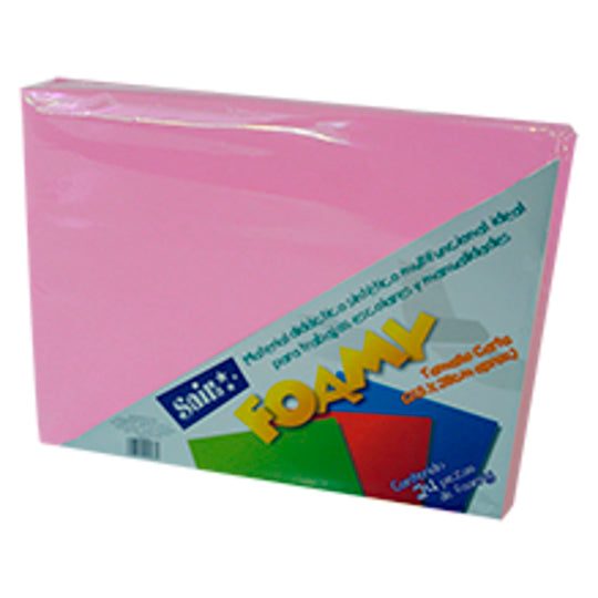Foamy  saira tamaño carta   rosa 24 piez