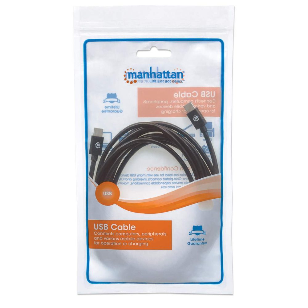 Cable Usb-c, Manhattan, 356367, 2 M, USB2.0 240 W / Pd 3.1, Tipo-c Epr (extended Power Range)